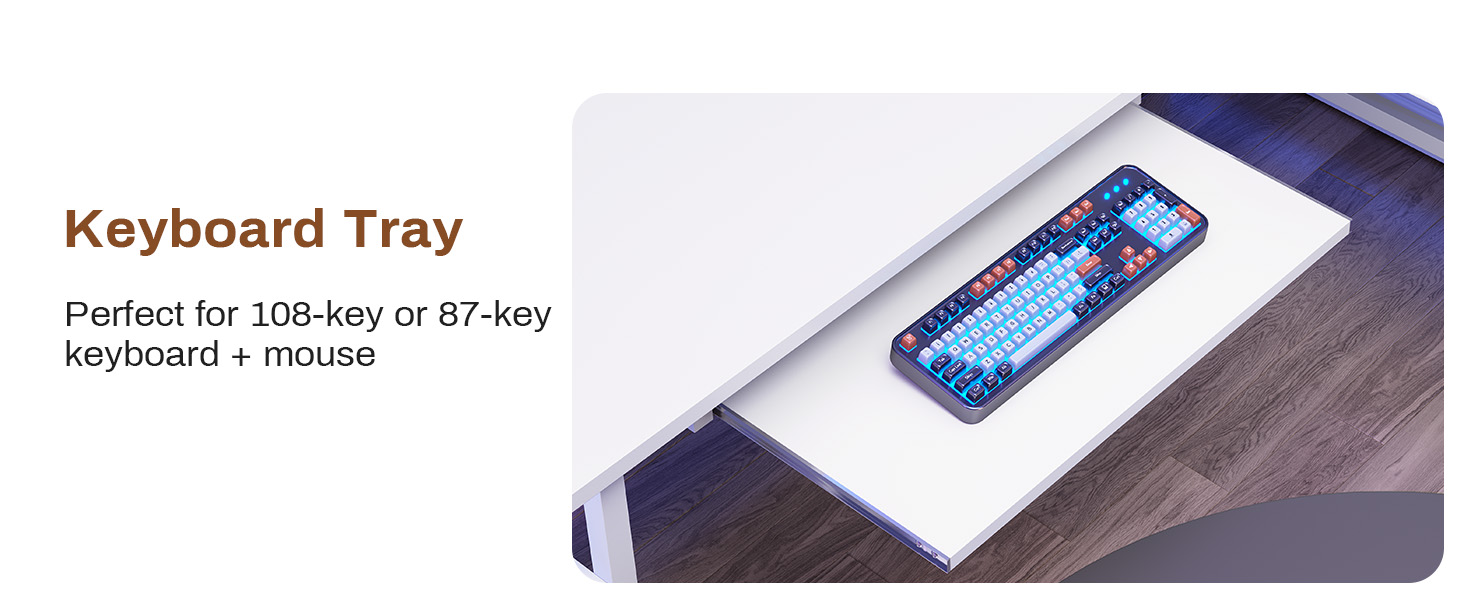 SEDETA White L Shaped Office Desk, 57.5” Corner Computer Desk