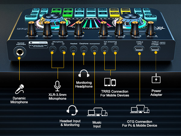 gaming mixer sound mixer for pc gaming voice changer streaming mixer
