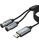 HOSONGIN MIDI to USB Cable 6 Feet, USB to 5-PIN MIDI Interface Adapter Connecting with Keyboard S...