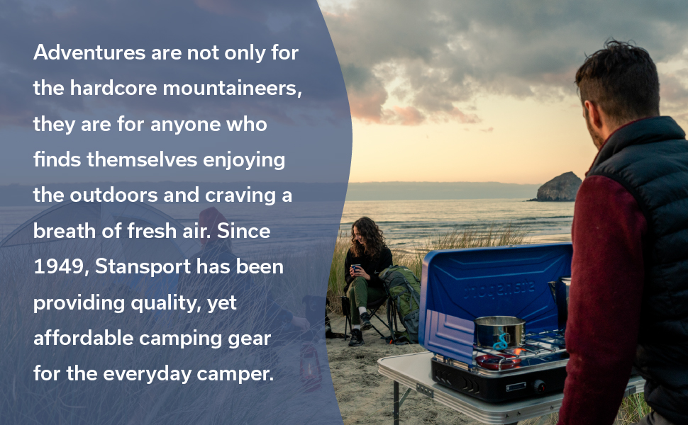 stansport, hiking, backpacking, camping, tent, outdoors, sleeping bag, gold panning, camping stove