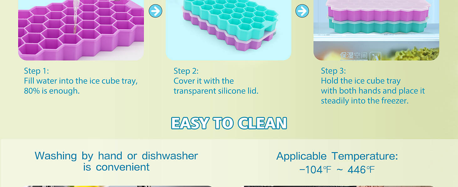 2 Pack Ice Cube Tray with Lid