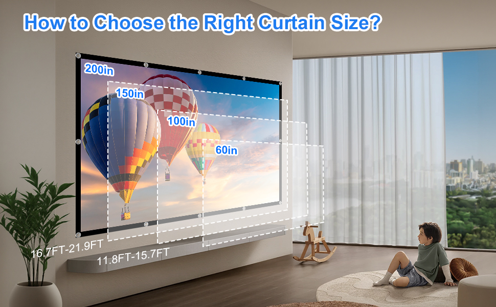 Portable Projector Movies Screen Outdoor Indoor Support Double Sided Projection