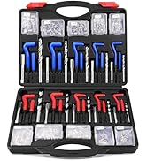 Helicoil Thread Repair Tool Kit: 320-Piece Metric SAE Heli Coil Rethreading Insert Drill Bits Spa...