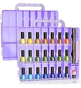SUBAY 2 Pcs Portable Nail Polish Organizer, Clear Double Side Nail Polish Holder,Gel Nail Storage...