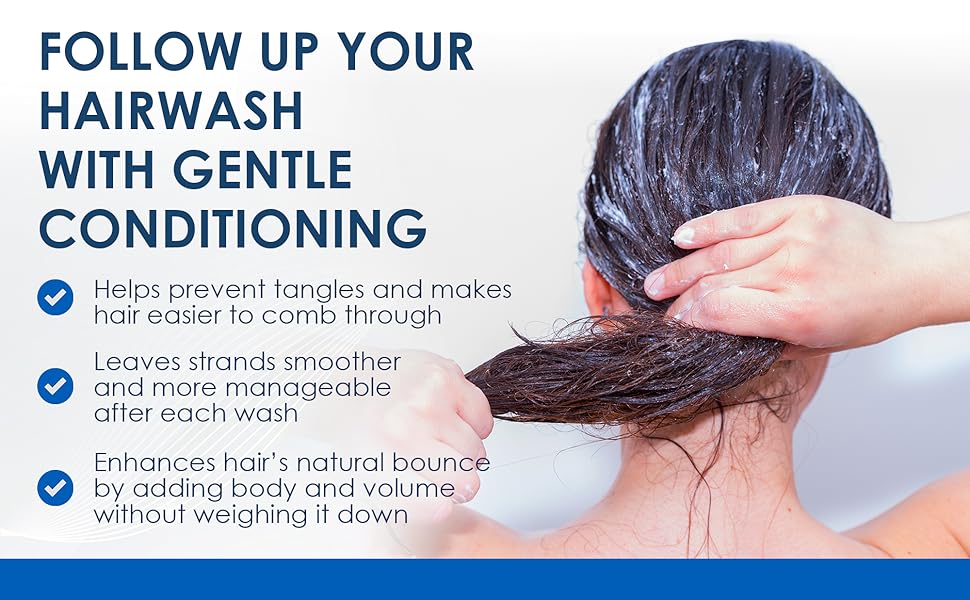 Vanicream conditioner helps with tangles and makes hair soft and enhances hair natural bounce.