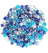 Uniflasy Blended Fire Glass Rocks Beads for Outdoors and Indoors Propane Firepit, 1/2 Inch Fire G...