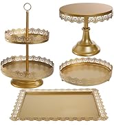 TOPZEA Set of 4 Cake Stands, Metal Cupcake Holder Tiered Dessert Serving Tower Decor Serving Plat...