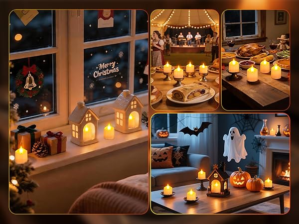 rechargeable flickering battery powered tea lights candles flickering wall table room decor