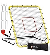 48" x 52" Baseball &amp; Softball Rebounder Net with 3 Adjustable Angles - Pitch Back Rebound - Bounc...