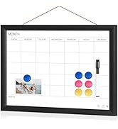 Dry Erase Calendar Whiteboard for Wall, WALGLASS 16" X 12" Small Monthly Calendar White Board wit...