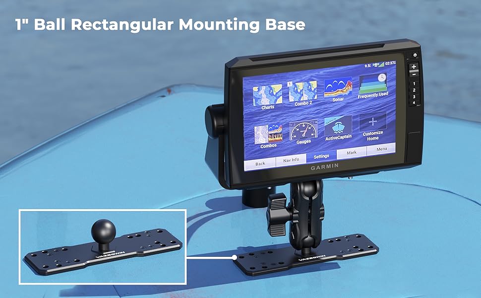 1 inch Ball Mount Rectangular Base