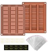 Fimary 2 Pcs Chocolate Bar Mold Deep Dubai Stuffed Thick Candy Mold Silicone Molds for Filling Kn...