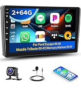 2+64G Android 15 Car Stereo for Ford Escape 00-06/Mazda Tribute 00-07/Mercury Mariner 05-07 with ...
