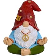 Mood Lab Garden Gnome - Funny Zen Hippie Gnome Figurine - 9.1 Inch Tall Lawn Statue - for Outdoor...