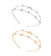 Alloy Moon Five-pointed Star Headbands
