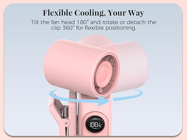 360° Rotating &amp;amp; Detachable ClipRotate or remove for flexible positioning.