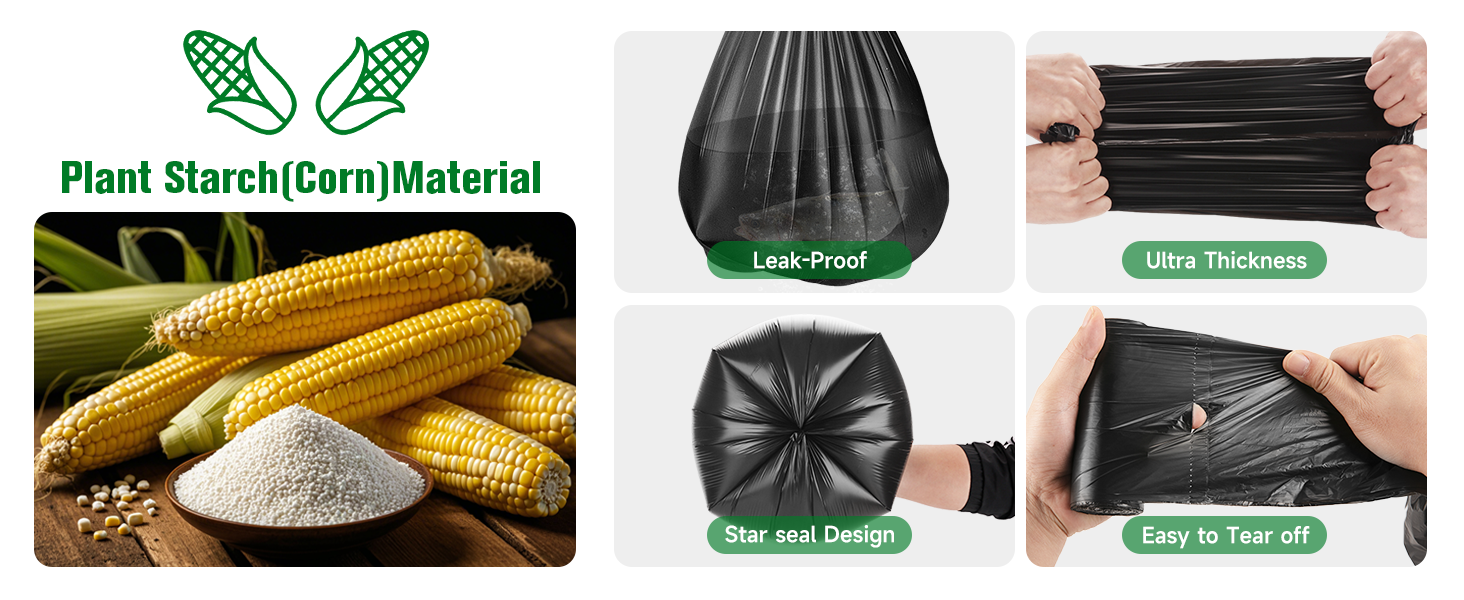 black mini trash bags