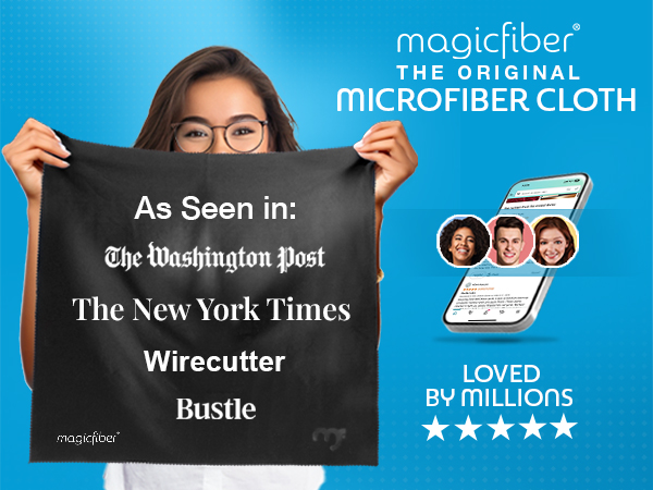 Premium 16"x16" XL Microfiber Cloth for TV screens, lenses, and electronics. Streak-free shine!