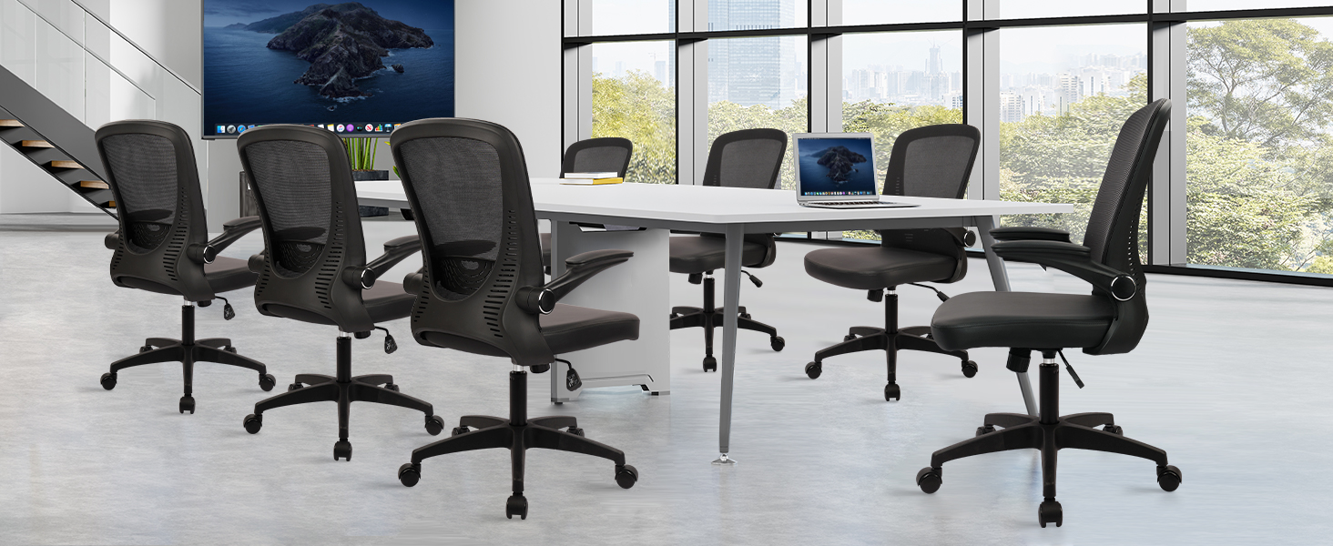 CLATINA Desk Chairs with Wheels, Ergonomic Rolling Mesh Office Chair