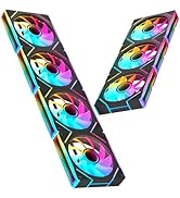 7 Pack ARGB Fans, 4 Forward Fan +3 Reverse Fans, Intelligent Temperature Control (PWM), Fan Speed...