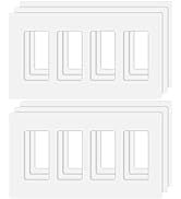4-Gang Decora Screwless Wall Plate, Decorator Outlet Plate Cover for Light Switches, Dimmers, GFC...