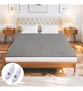 Eydna Electric Mattress Pad Queen Size 60"x80" with 10 Hours Auto Off 5Heat Setting Dual Controll...