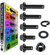 EEEEE Black Metric Hex Flanged Nuts and Bolts Assortment Kit and Nuts Kit Set M8 Bolt 16mm 20mm 2...
