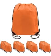 BeeGreen Orange 20 pieces Drawstring Backpack Bags Cinch Bags Bulk Heavy Duty Thanksgiving Bags t...