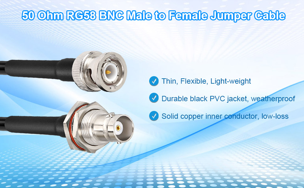 RG58 BNC Male to Female Cable