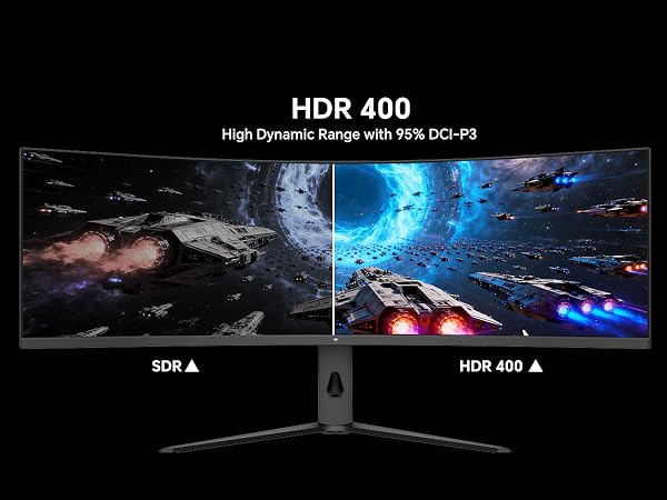 large monitor 49 inch with hdr 400