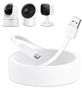 delilyn 25ft Micro USB Extension Cable Compatible with eufy Security Indoor Cam E220/P24, Flat Po...