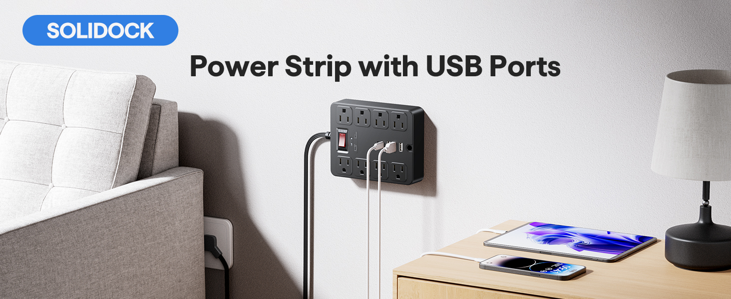 Power Strip with USB Ports