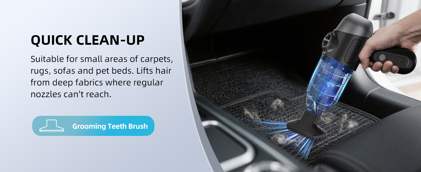 with a pet grooming teeth nozzle for clean the pet hair