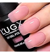 L'UGX Sheer Pink Jelly Gel Nail Polish,15ML Neutral Nude Gel Polish Translucent Natutal French UV...