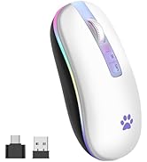 KARFUN Wireless Mouse, Backlit LED Portable Slim Computer Mouse for Laptop, PC, Computer, MacBook...