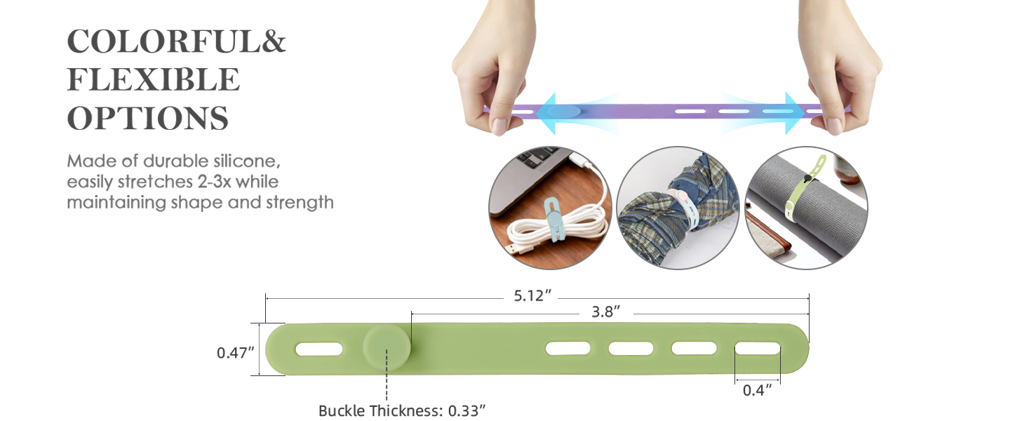 Measures 5.12&amp;#34; x 0.47&amp;#34;, fits cables from 0.47&amp;#34; to 1.13&amp;#34; in diameter with 4 adjustment holes.