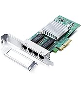 Gigabit 4 Port NIC with Intel I350 Chip, 1Gb Network Card Compare to Intel I350-T4 NIC, Quad RJ45...