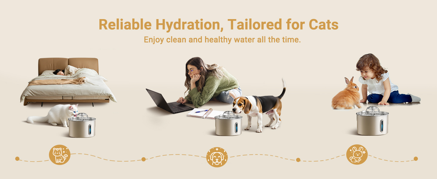 stainless steel cat water fountain