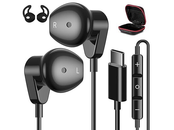 half in-ear usb c headphones