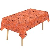 CXPSINC 4 Pack Halloween Spiderweb Tablecloth,54" x 108" Rectangular Plastic Spider Web Table Clo...