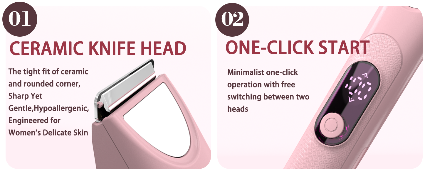 Bikini Trimmer for Women : 3-in-1 Painless Electric Shaver