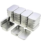 LJY 22 Pieces Rectangular Metal Empty Hinged Tins Containers Basic Necessities Home Storage Organ...