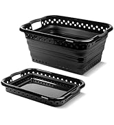CleverMade Collapsible Laundry Baskets - 39L Foldable Large Collapsible Laundry Basket with Handl...