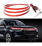 Exterior Car Hood Light Strip,12V DRL DRL Dynamic Scan Start Up Hoodbeam Kit, 70 Inches Updated F...