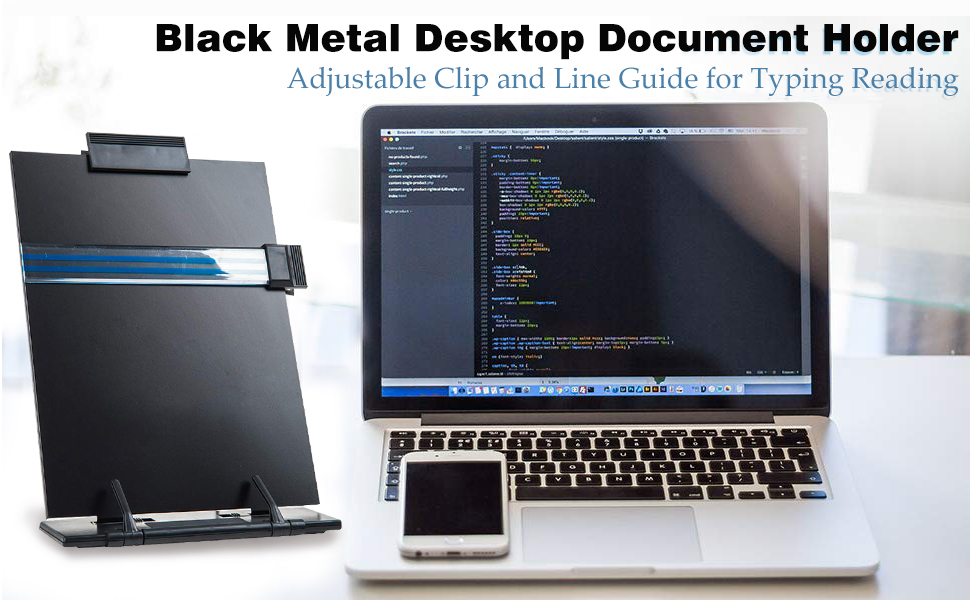 Black Metal Desktop Document Book Holder