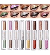 evpct 16 Colors Liquid Glitter Shimmer Metallic Eyeshadow Set Glitter Sparkle Colorful Liquid Eye...