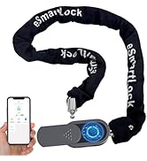 Dhiedas Bike Chain Lock, 3.3Ft Long 8mm Steel Chain Lock with Key Fingerprint Bluetooth APP Contr...