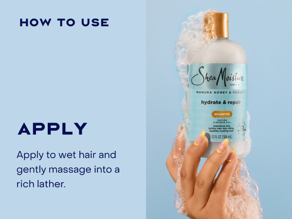 Image of a hand touching our shampoo.