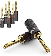 Tertullus BFA Banana Plugs 24K Gold Plated Speaker Banana Plug Double Screw Locking for Home Thea...