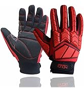 Anti Vibration Gloves, SBR Padding, TPR Protector Impact Gloves, Men Mechanic Work Gloves (Large)
